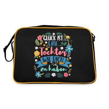 Geschenk für Tochter Töchter Geschenke - Retro Tasche - Schwarz/Gold - Hinten