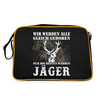 Nur Die Besten Werden Jäger - Retro Tasche - Schwarz/Gold - Hinten