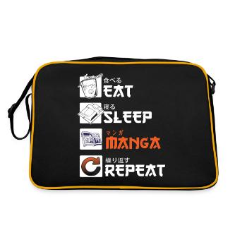 manger sommeil manga répéter - Sac Retro - noir/or - Dos