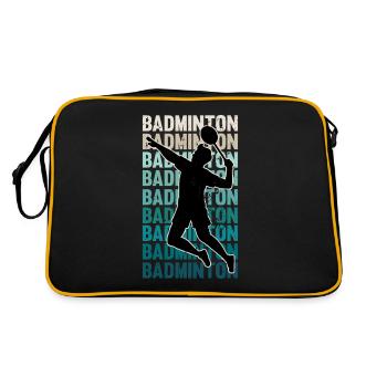 Badminton Shuttlecock Racket Sport Hobby Gift - Retro Bag - black/gold - Back
