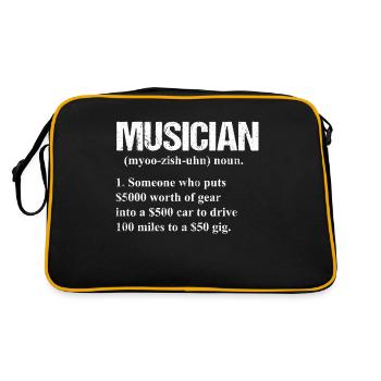 MUSICIENS cadeau guitariste pour musicien musicien - Sac Retro - noir/or - Dos