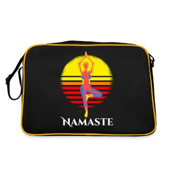Vêtements de yoga au coucher du soleil Namaste pour femme - Sac Retro - noir/or - Dos