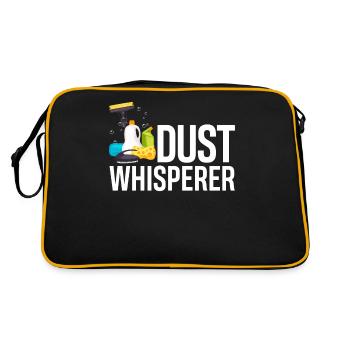Funny cleaning lady cleaner housewife cleaning - Retro Bag - black/gold - Back