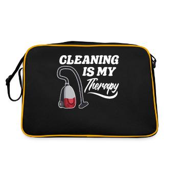Funny cleaning lady cleaner housewife cleaning - Retro Bag - black/gold - Back