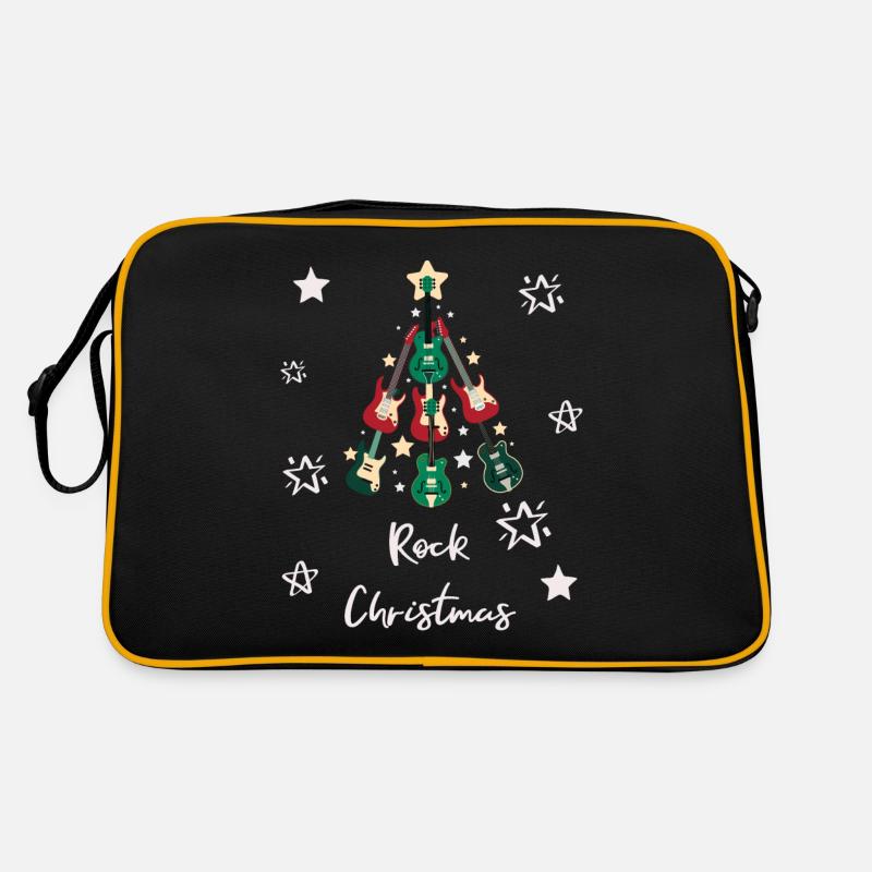 Rock Christmas Rock Tannenbaum Xmas Tree Musik Retro Tasche