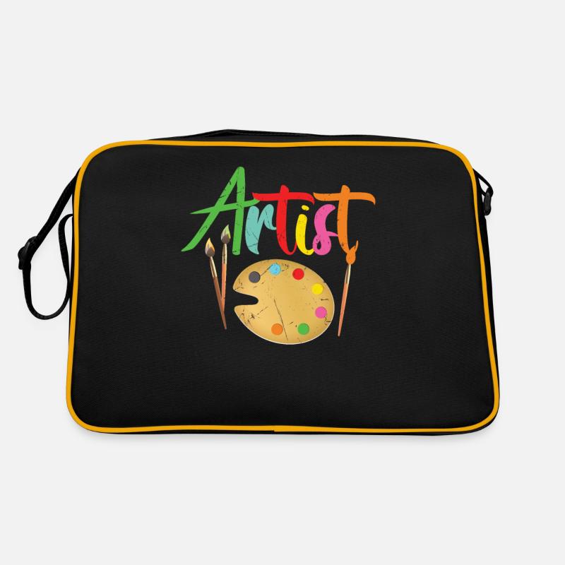 Künstler Farbpalette Pinsel Bunt Retro Tasche