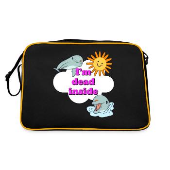 i am dead inside - Retro Tasche - Schwarz/Gold - Hinten