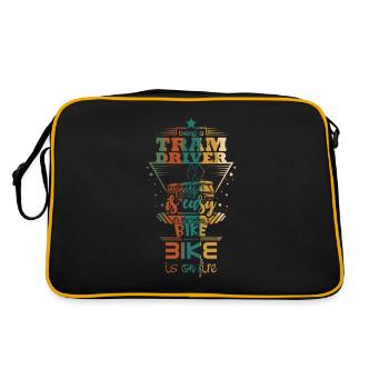 Tram driver saying - Retro Bag - black/gold - Back