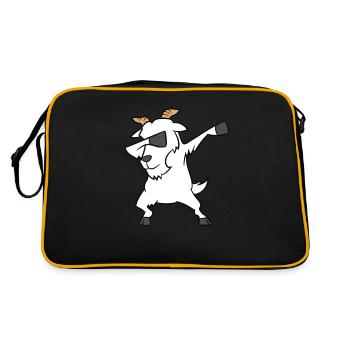 Dabbing Chèvre Drôle De bave - Sac Retro - noir/or - Dos