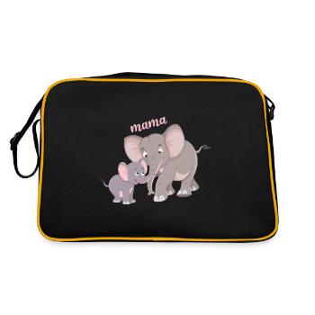Éléphant mignon maman enfant bond - Sac Retro - noir/or - Dos