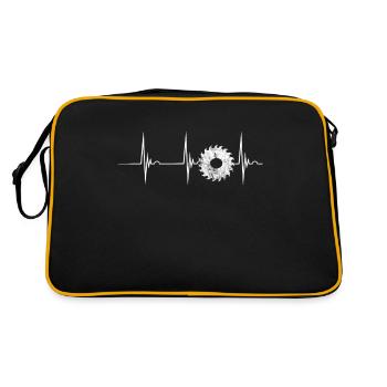 Carpenter carpenter saw blade heartbeat EKG pulse - Retro Bag - black/gold - Back