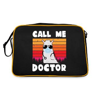 Médecins Alpaga Lama Call me Doctor Médecine amusante - Sac Retro - noir/or - Dos