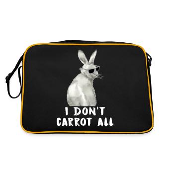 Hasen Häschen Kaninchen Ostern - Retro Tasche - Schwarz/Gold - Hinten