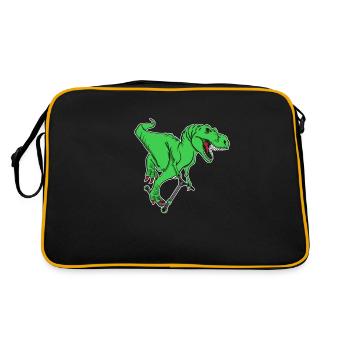 Big T-Rex vert poison sur une cascade de scooter - Sac Retro - noir/or - Dos