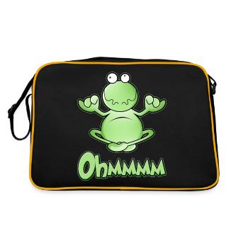 Ohmmm, yoga, cross-legged, meditating frog - Retro Bag - black/gold - Back