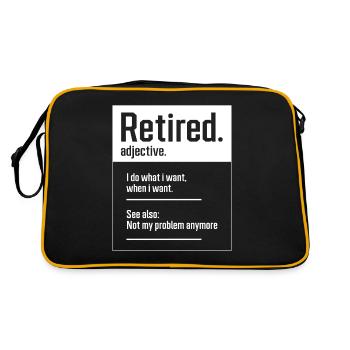 Retired. definition-Funny Retirement - Perfect Gif - Retro Bag - black/gold - Back