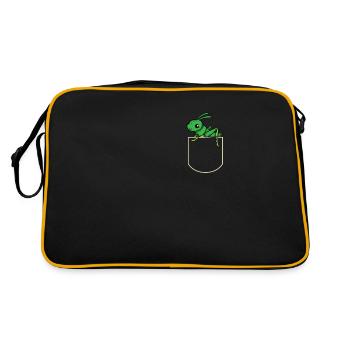 Sauterelle dans la poche poitrine T-shirt - Sac Retro - noir/or - Dos