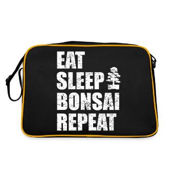 Bonsai Baum Spruch Japan Kultur Geschenk - Retro Tasche - Schwarz/Gold - Hinten