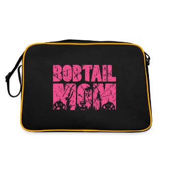 Bobtail Hund Hundemutter - Retro Tasche - Schwarz/Gold - Hinten