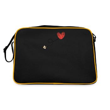 Bees beekeeper heart gift idea - Retro Bag - black/gold - Back