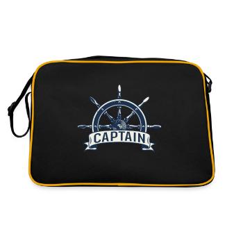 Bootskapitän Humor Segelboot Segler - Retro Tasche - Schwarz/Gold - Hinten