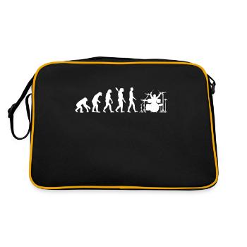 DRUMMER Geschenk Schlagzeug für Schlagzeuger - Retro Tasche - Schwarz/Gold - Hinten
