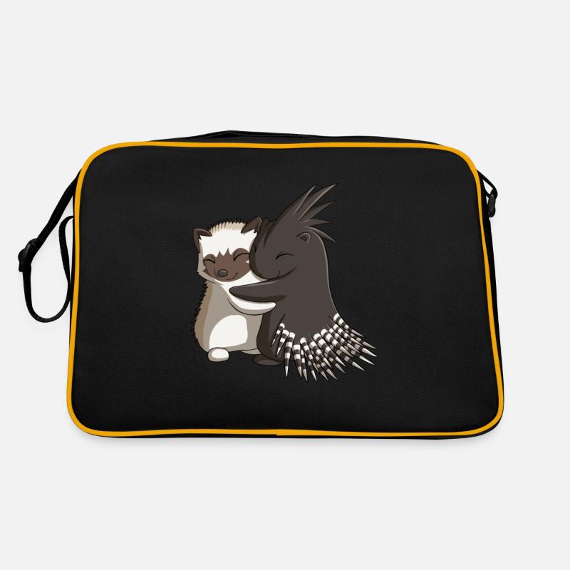 Hérisson porc-épic - Sac Retro - noir/or