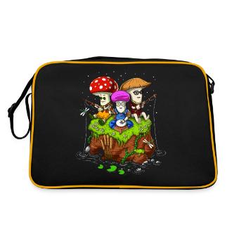 Champignons magiques hippie - Sac Retro - noir/or - Dos