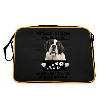 Bernhardiner - Retro Tasche - Schwarz/Gold - Hinten