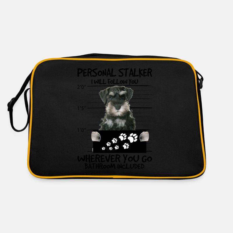 Schnauzer - Retro Tasche - Schwarz/Gold