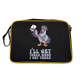 I'll Get There When I Get There - Mailman Gift - Retro Bag - black/gold - Back