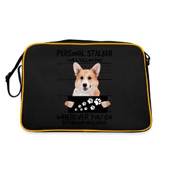 Welsh Corgi - Retro Bag - black/gold - Back