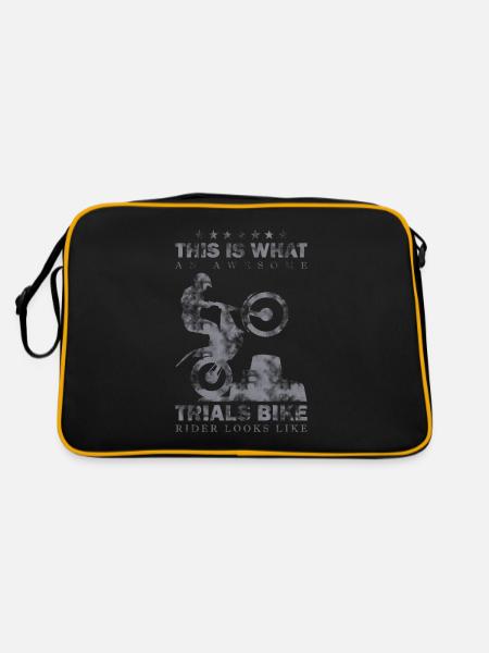 So sieht ein großartiger Trial Fahrer aus Motorrad - Retro Tasche - Schwarz/Gold - Hinten