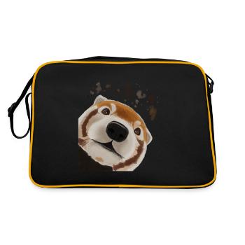 Panda rouge curieux - Sac Retro - noir/or - Dos