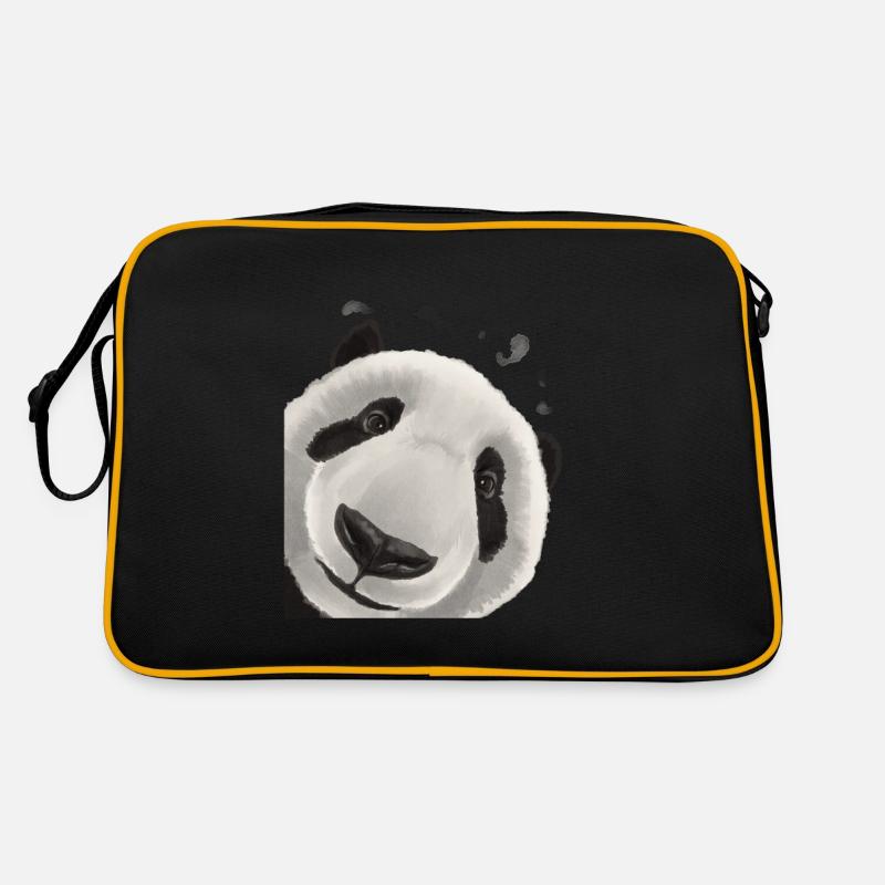 Curious Panda - Retro Bag - black/gold