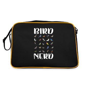 Bird Nerd Bird Watching Ornithologist - Retro Tasche - Schwarz/Gold - Hinten