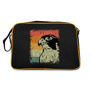 Vintage Faucon Sauvage Oiseau Cadeau - Sac Retro - noir/or - Dos