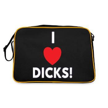 I love dicks! Funny shirt for dick lover - Retro Bag - black/gold - Back