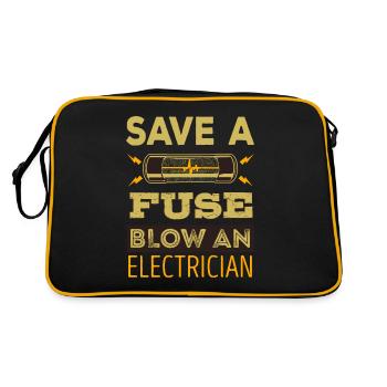 Save A Fuse Blow An Electrician - Retro Bag - black/gold - Back