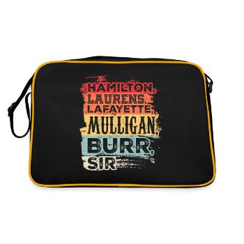 Hamilton, Laurens, Lafayette, Mulligan, Burr, Monsieur - Sac Retro - noir/or - Dos