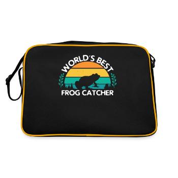 World's Best Frog Catcher Gift Boys Girls Kids - Retro Tasche - Schwarz/Gold - Hinten