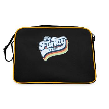 Funky retro schrift funky stuff geschenk funk - Retro Tasche - Schwarz/Gold - Hinten