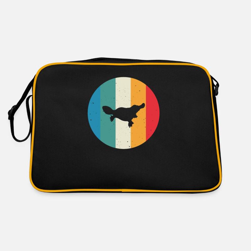 Idée cadeau vintage de canard Platypus - Sac Retro - noir/or