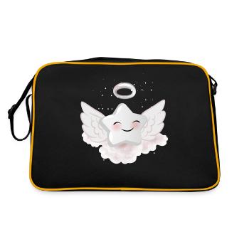 Étoile blanche avec des ailes - Sac Retro - noir/or - Dos