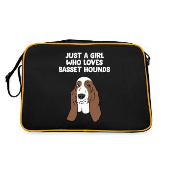 Juste une fille Qui Loves Basset Hounds - Sac Retro - noir/or - Dos