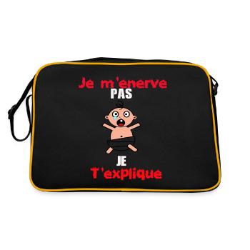 je m' enerve pas je t' explique - Sac Retro - noir/or - Dos