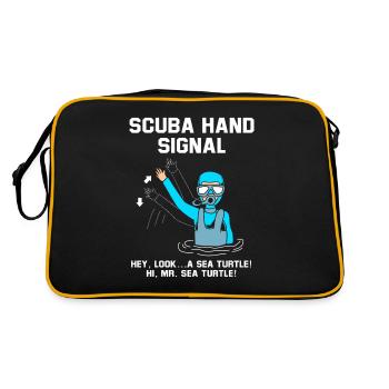 Diver Hand sign Scuba Diving - Retro Bag - black/gold - Back