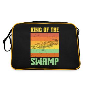 König der Sümpfe Krokodil - Retro Tasche - Schwarz/Gold - Hinten
