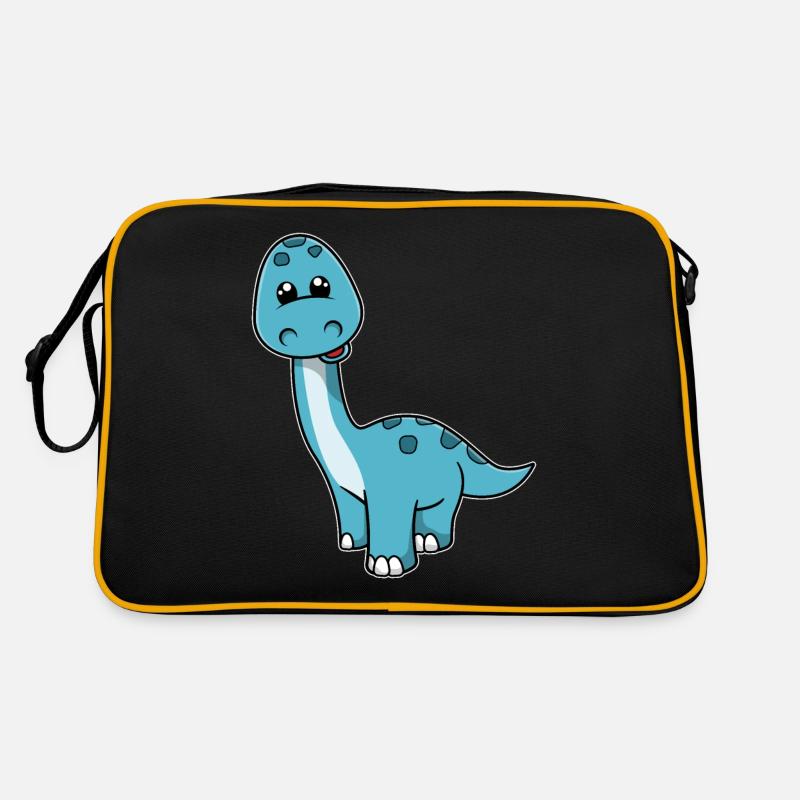 Netter Kleiner Lächelnder Dinosaurier Retro Tasche