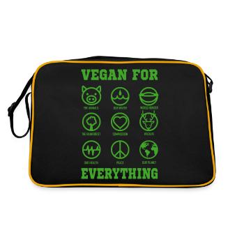 VEGETARIAN GIFT Animal Rights Activists for Vegans VEGAN - Retro Bag - black/gold - Back